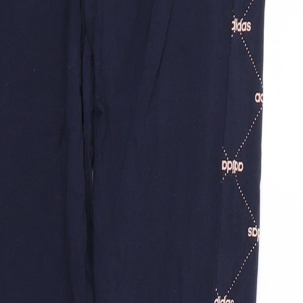 adidas Womens Blue Geometric  Sweatpants Leggings  L34 in