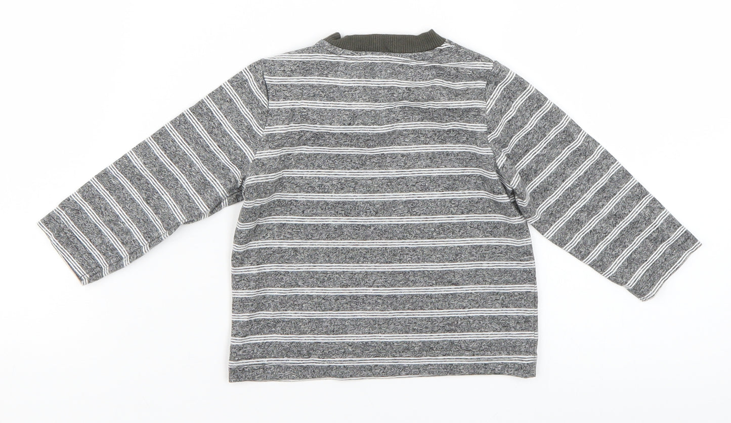 Nutmeg Baby Grey Striped  Basic T-Shirt Size 6-9 Months