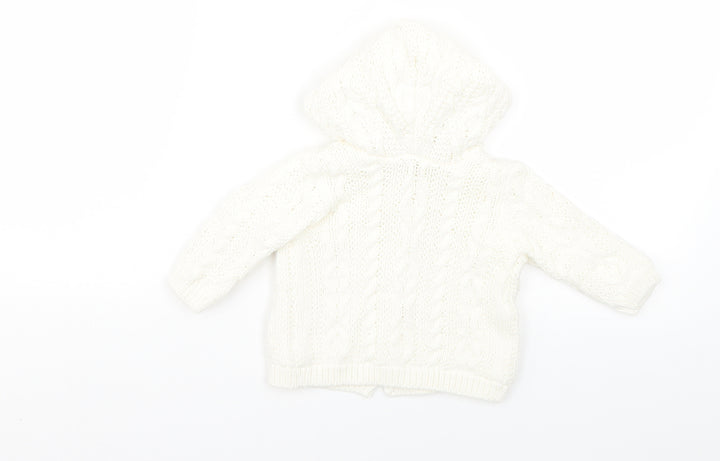 TU Baby White   Basic Coat Coatigan Size 0-3 Months