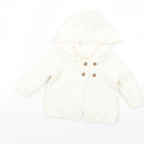 TU Baby White   Basic Coat Coatigan Size 0-3 Months