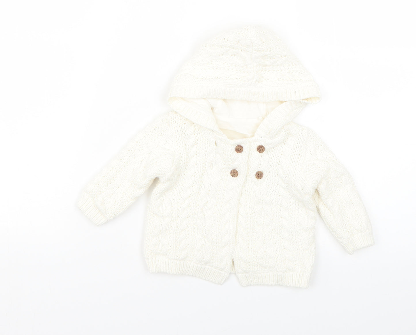 TU Baby White   Basic Coat Coatigan Size 0-3 Months