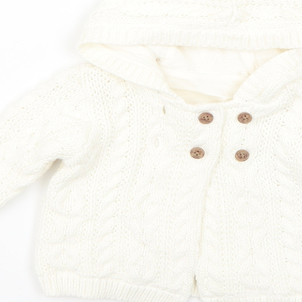 TU Baby White   Basic Coat Coatigan Size 0-3 Months