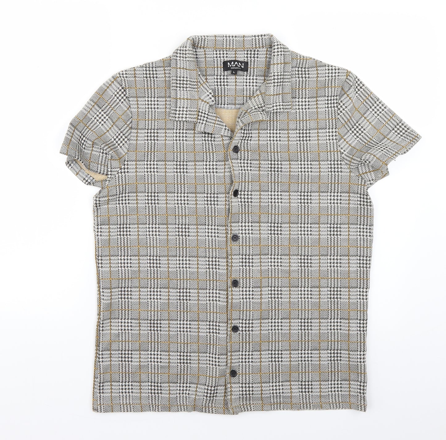 boohoo man Mens Multicoloured Check   Button-Up Size 40