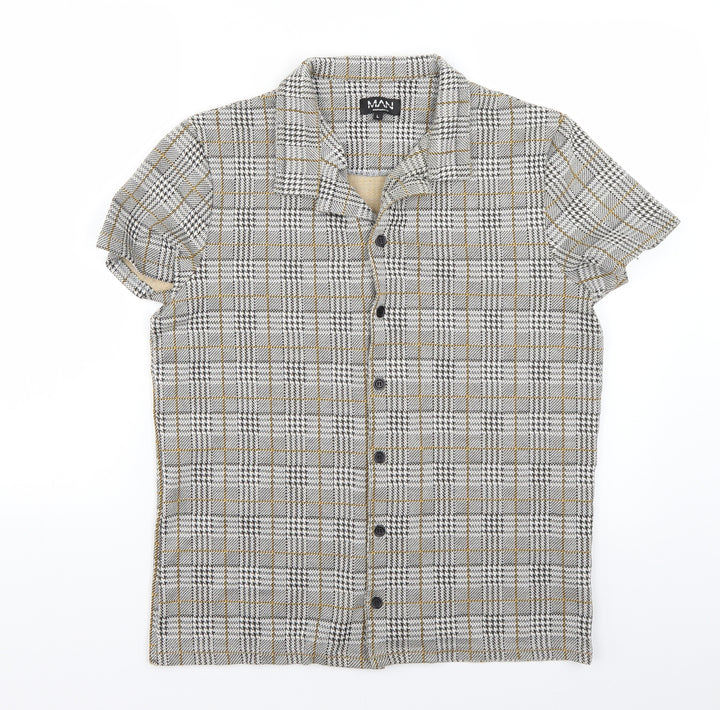 boohoo man Mens Multicoloured Check   Button-Up Size 40