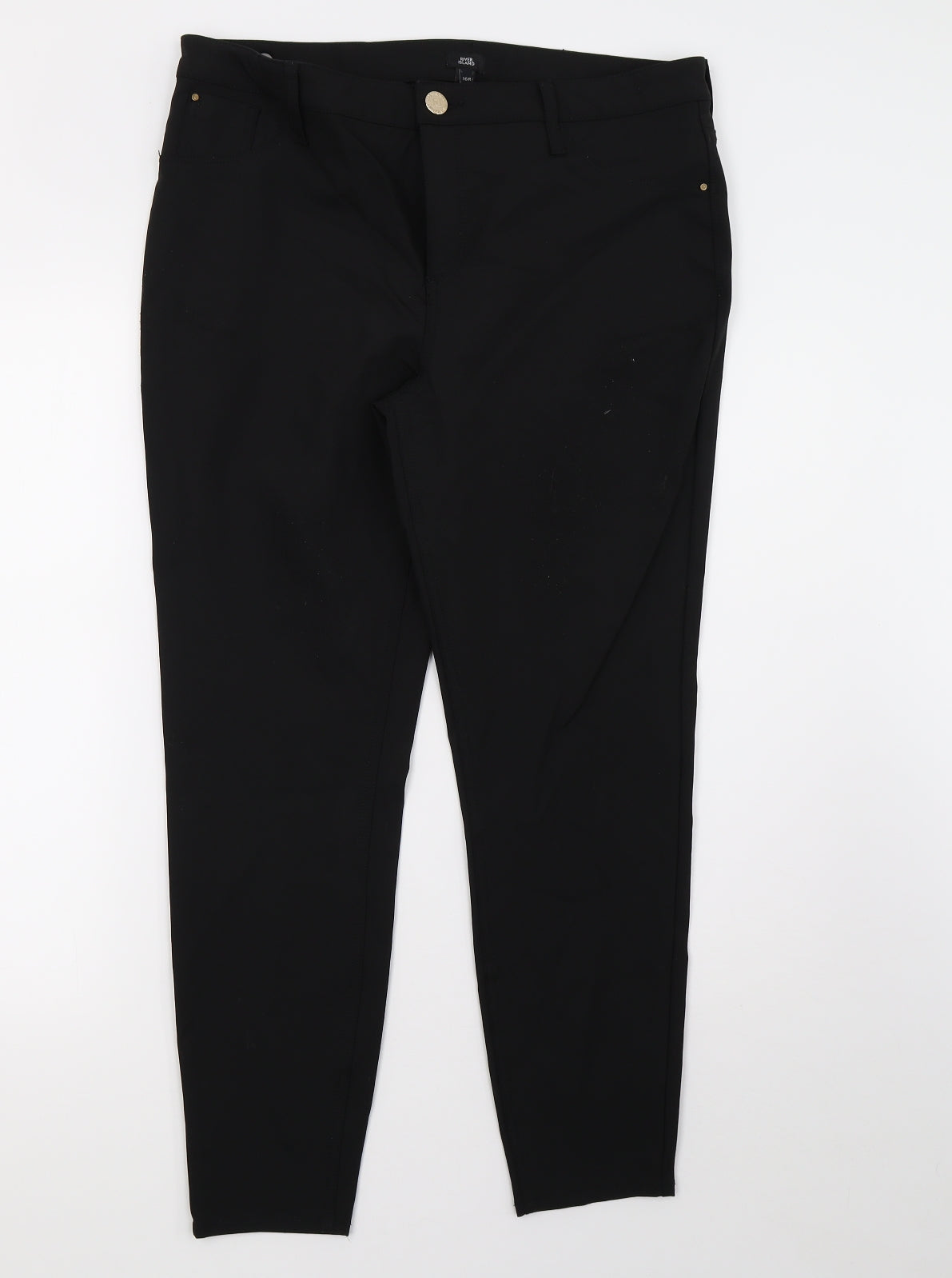 River Island Womens Black  Denim Skinny Jeans Size 16 L28 in