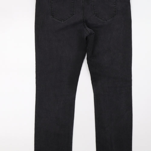 George Womens Black  Denim Straight Jeans Size 14 L30 in