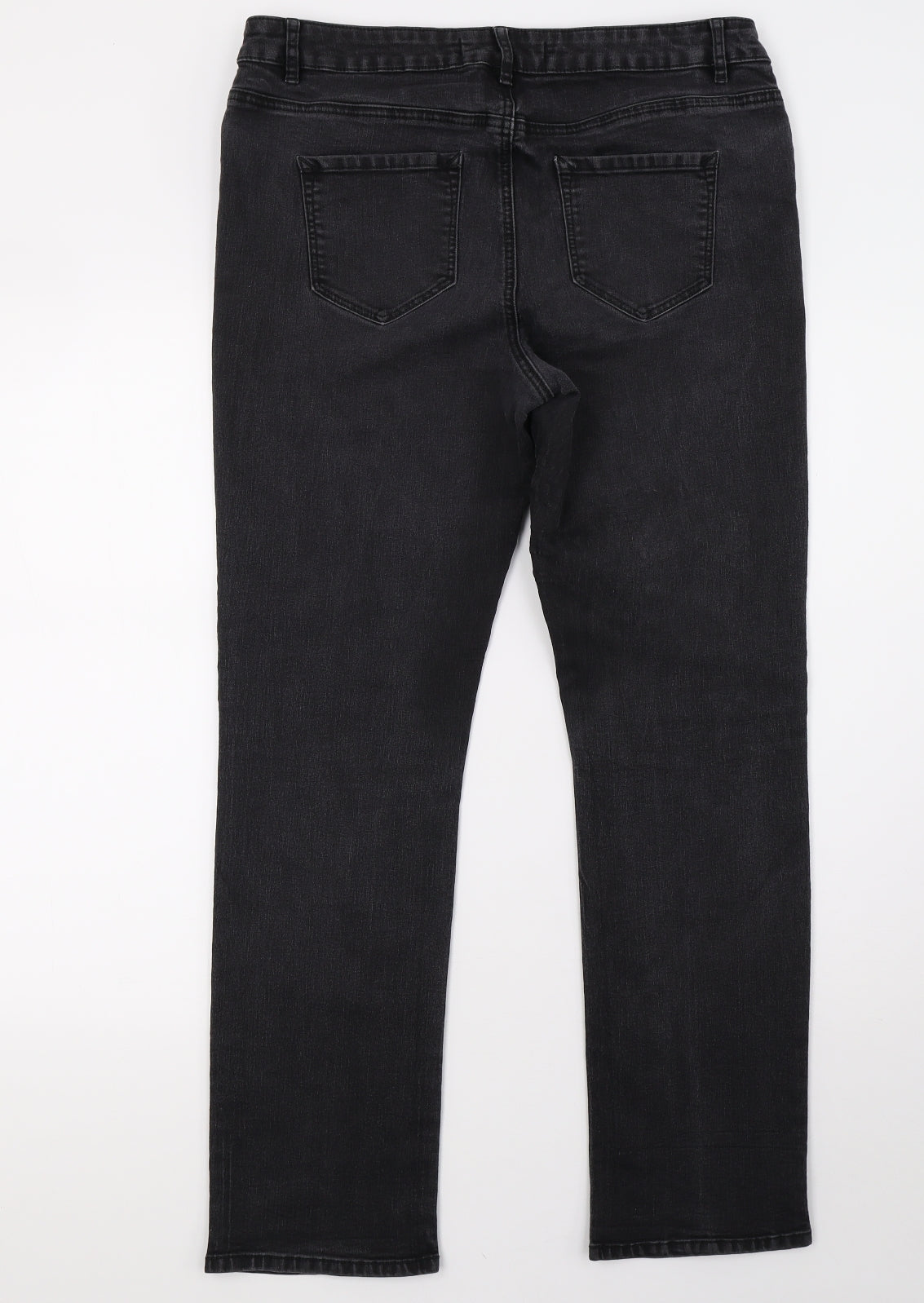 George Womens Black  Denim Straight Jeans Size 14 L30 in