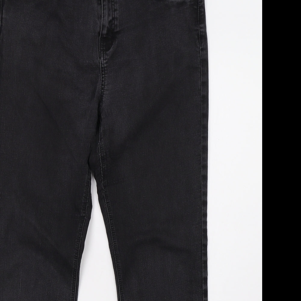 George Womens Black  Denim Straight Jeans Size 14 L30 in