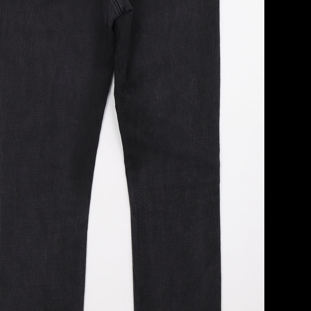 George Womens Black  Denim Straight Jeans Size 14 L30 in