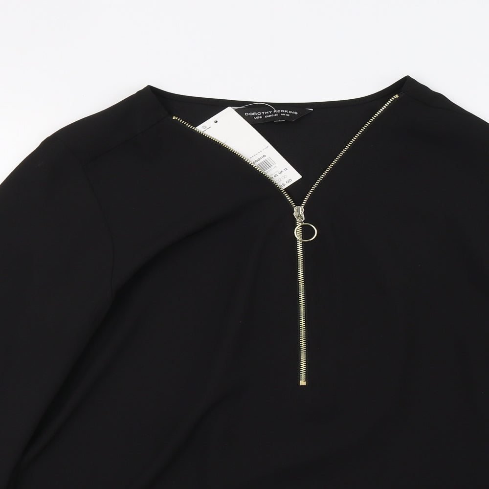 Dorothy Perkins Womens Black  Mesh Basic Blouse Size 12