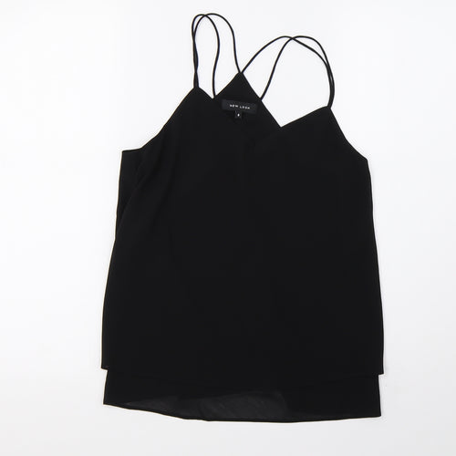New Look Womens Black  Mesh Basic Blouse Size 8