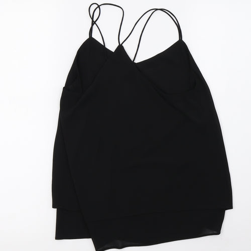 New Look Womens Black  Mesh Basic Blouse Size 8