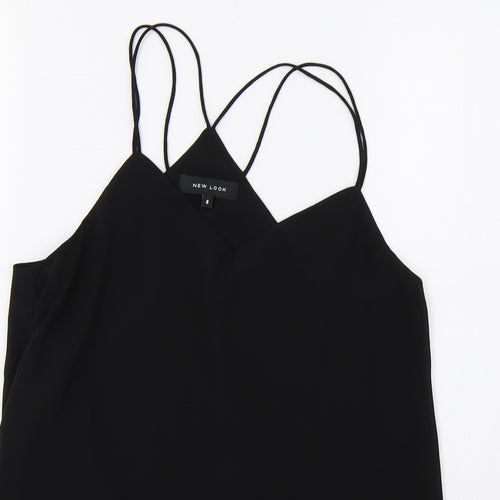 New Look Womens Black  Mesh Basic Blouse Size 8