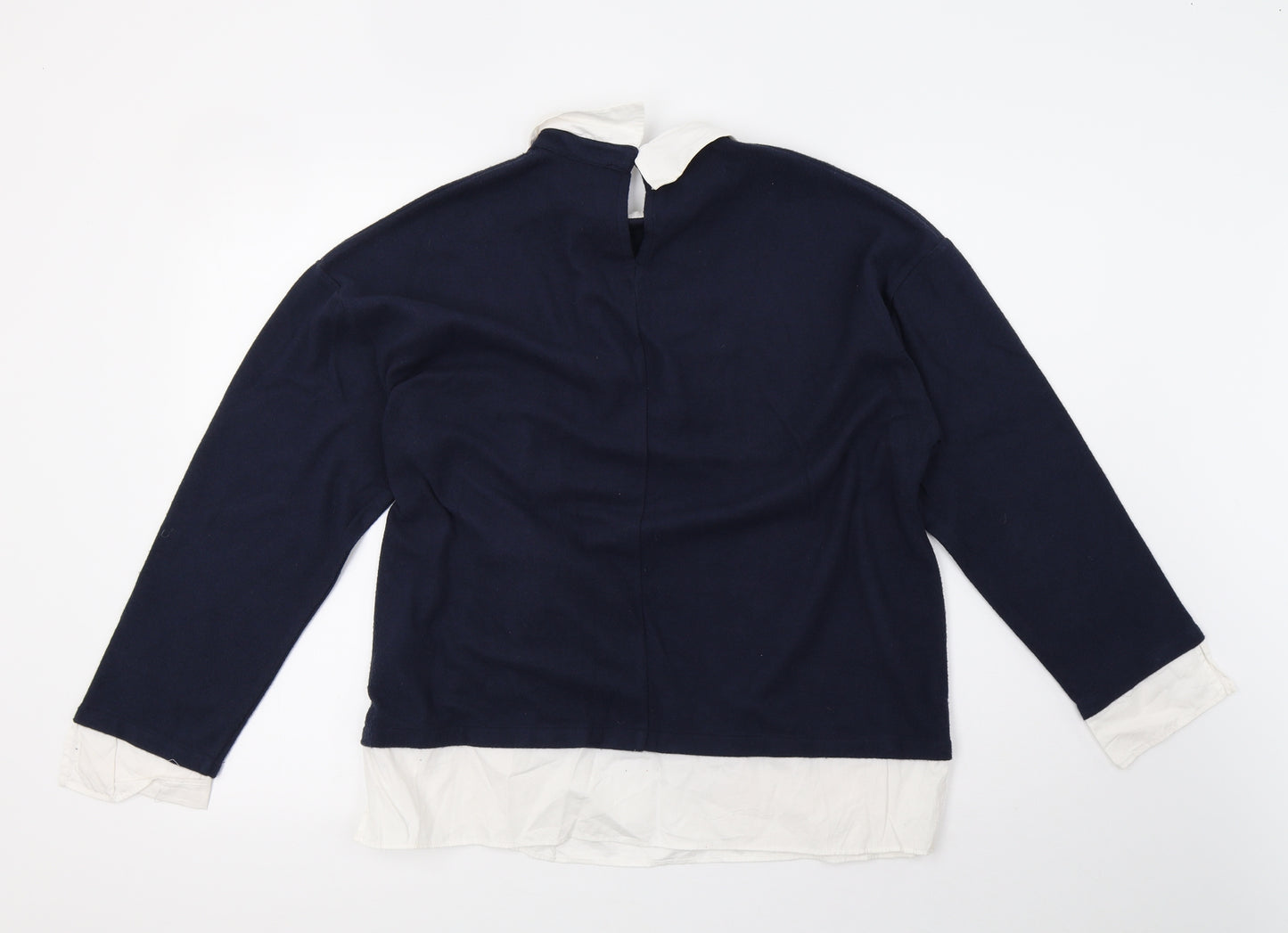 Marks and Spencer Womens Blue  Knit Basic Blouse Size 14
