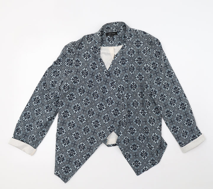 New Look Womens Blue Geometric Jacket Size 14