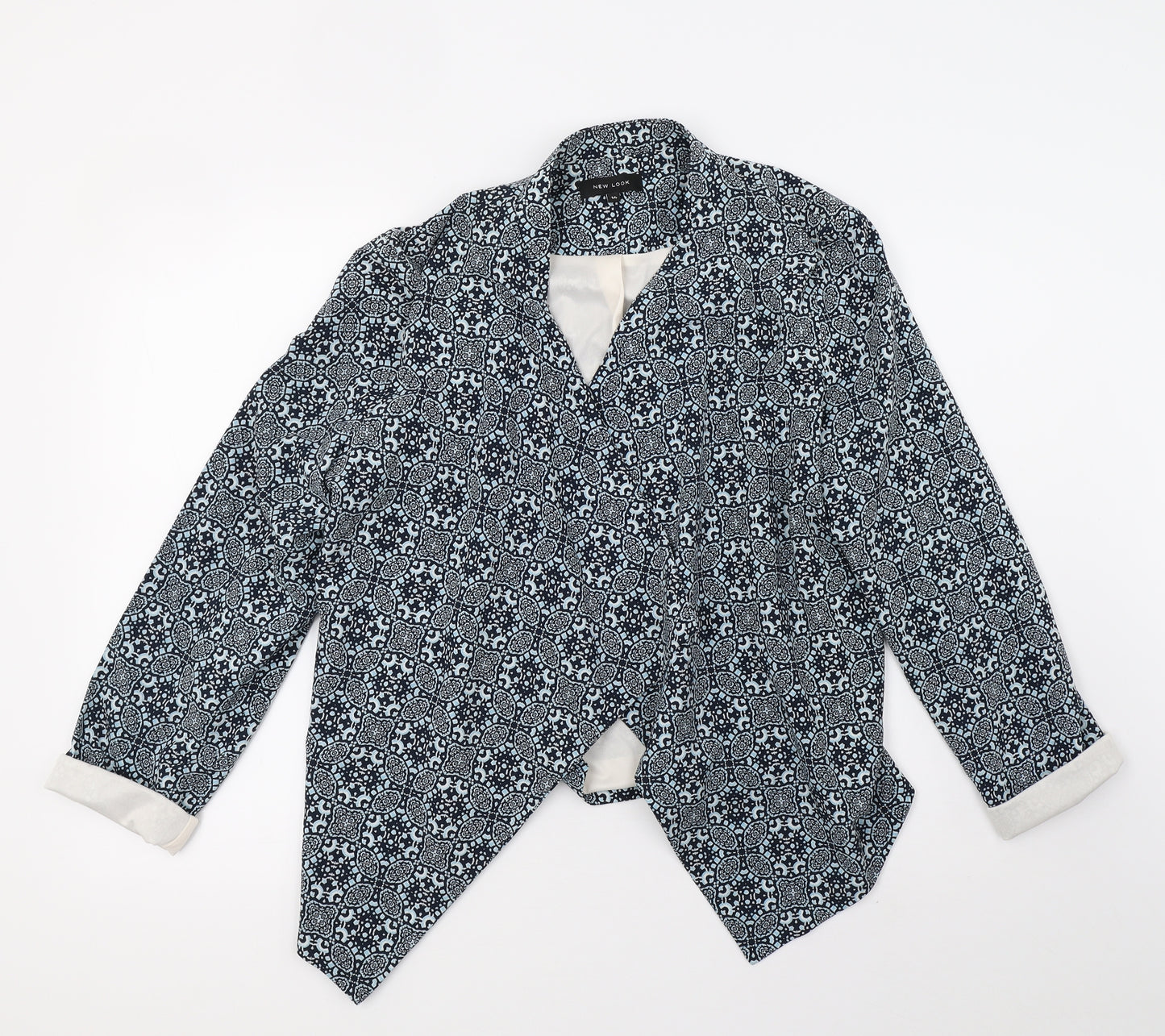 New Look Womens Blue Geometric  Jacket  Size 14