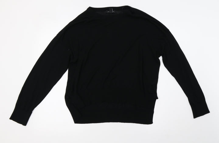 New Look Womens Black Knit Pullover Sweatshirt Size M