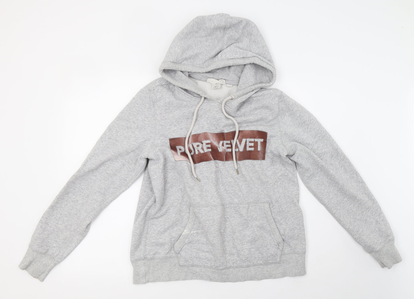 H&M Womens Grey  Fleece Henley Hoodie Size L