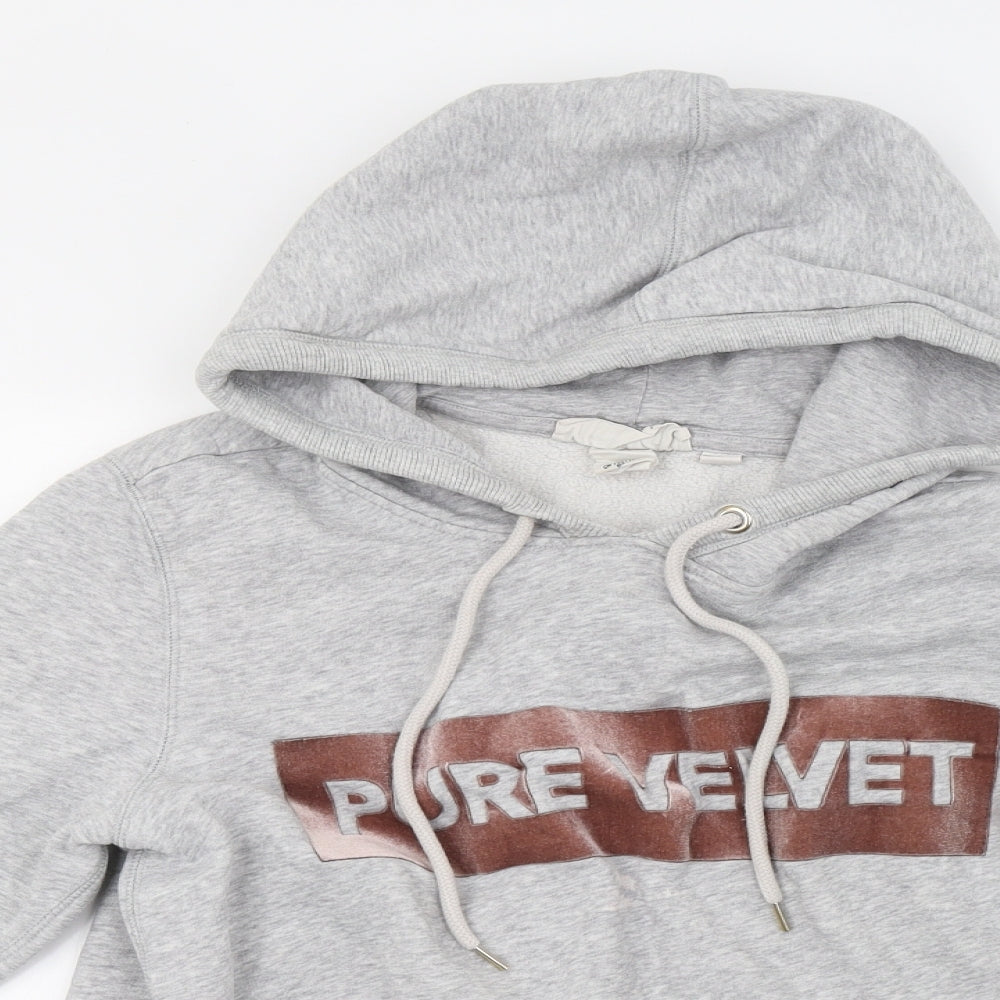 H&M Womens Grey  Fleece Henley Hoodie Size L