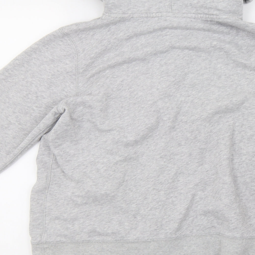 H&M Womens Grey  Fleece Henley Hoodie Size L