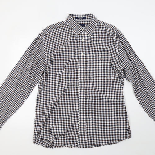 light flannel Mens Brown Check   Polo Size XL