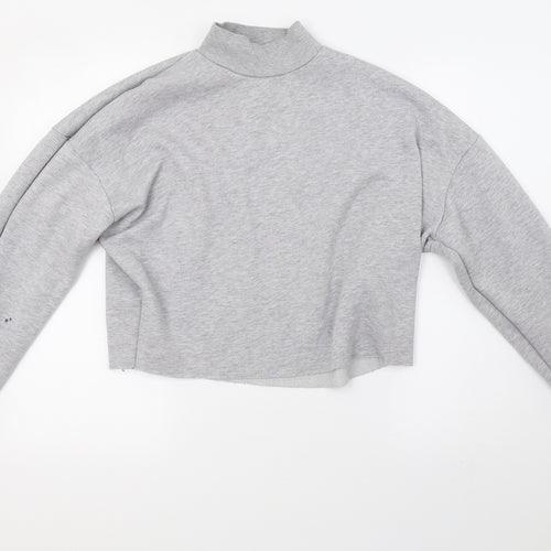 Primark Womens Grey   Henley Sweatshirt Size M  - cropped