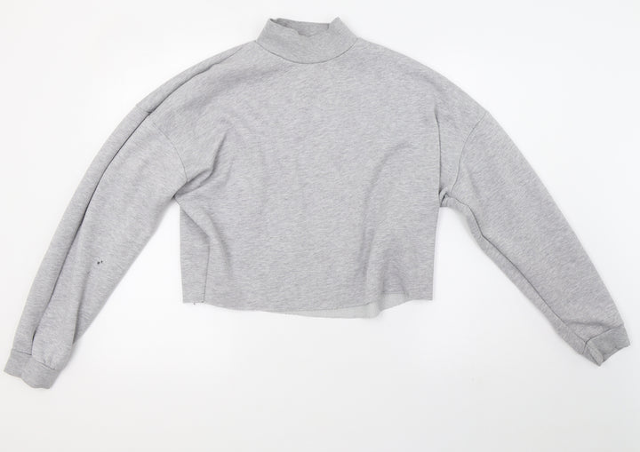 Primark Womens Grey Henley Sweatshirt Size M - cropped