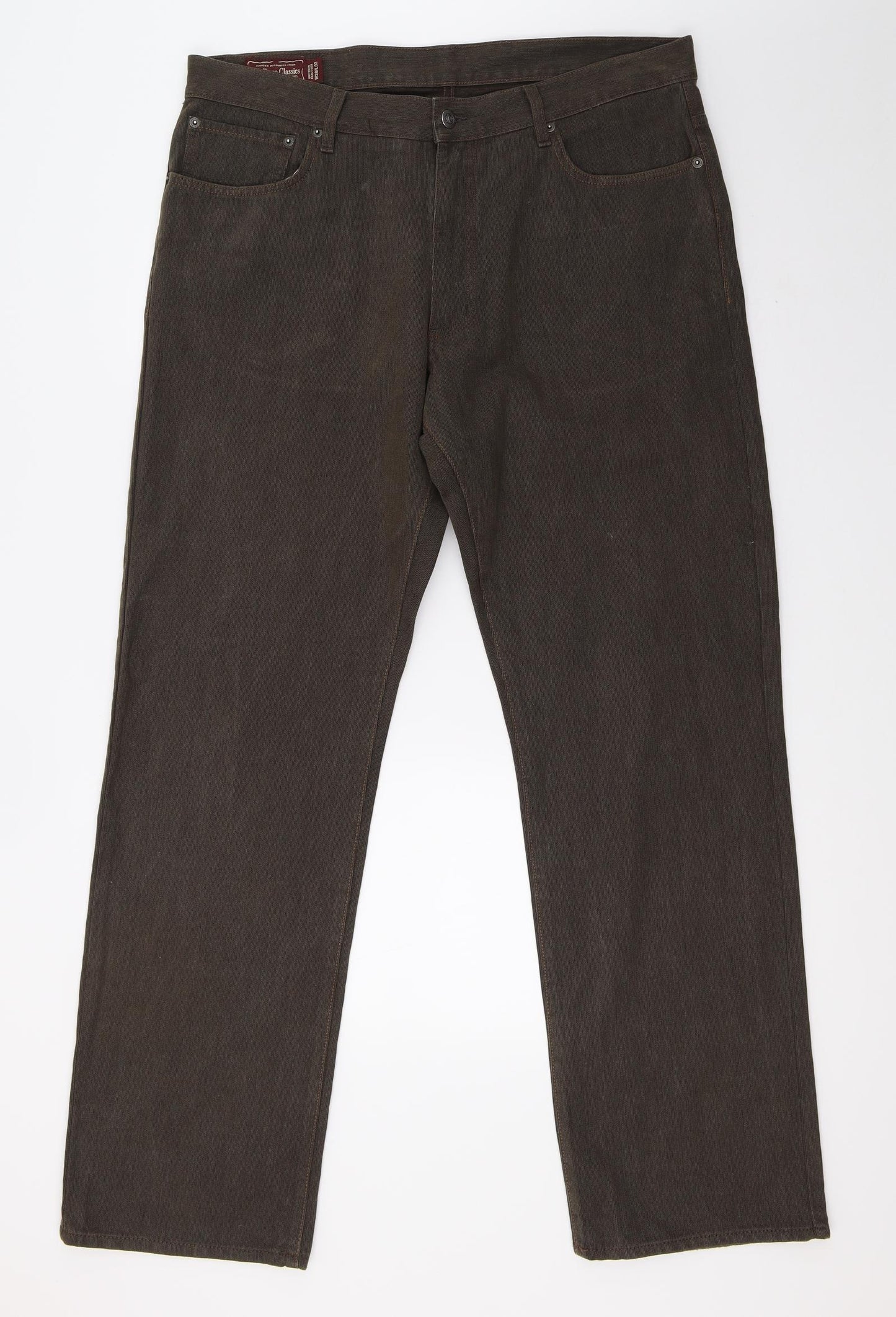 Marlboro Classics Mens Brown  Denim Straight Jeans Size 38 L32 in