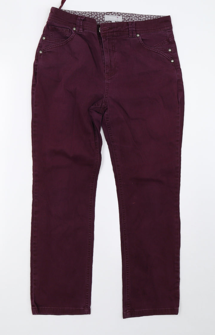 Marks and Spencer Womens Purple Denim Skinny Jeans Size 10 L27 in - short leg