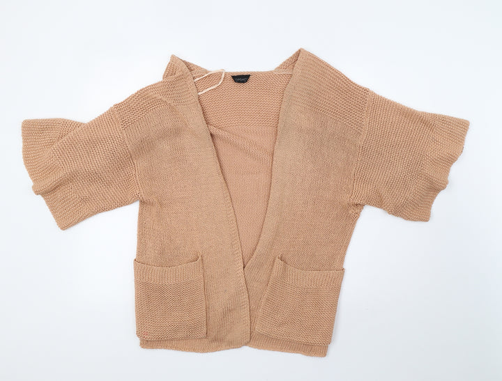 Topshop Womens Orange Knit Cardigan Jumper Size 12