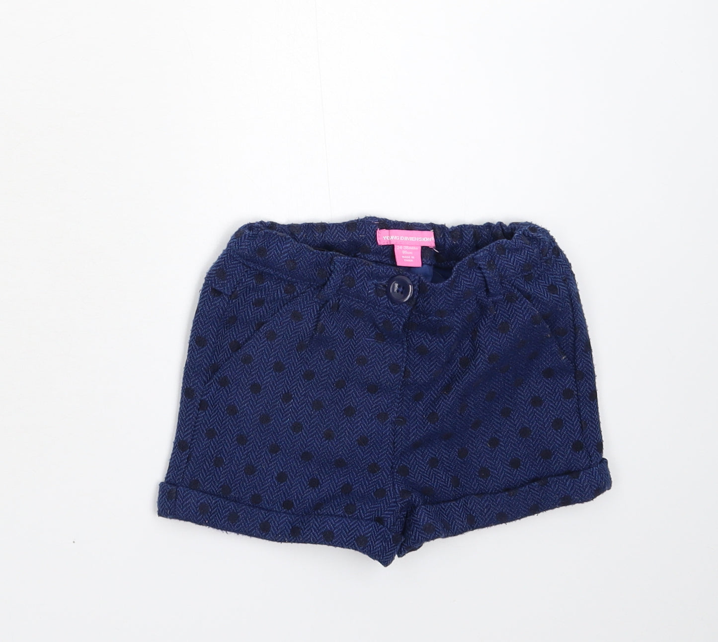 Young Dimension Boys Blue Polka Dot  Utility Shorts Size 2-3 Years