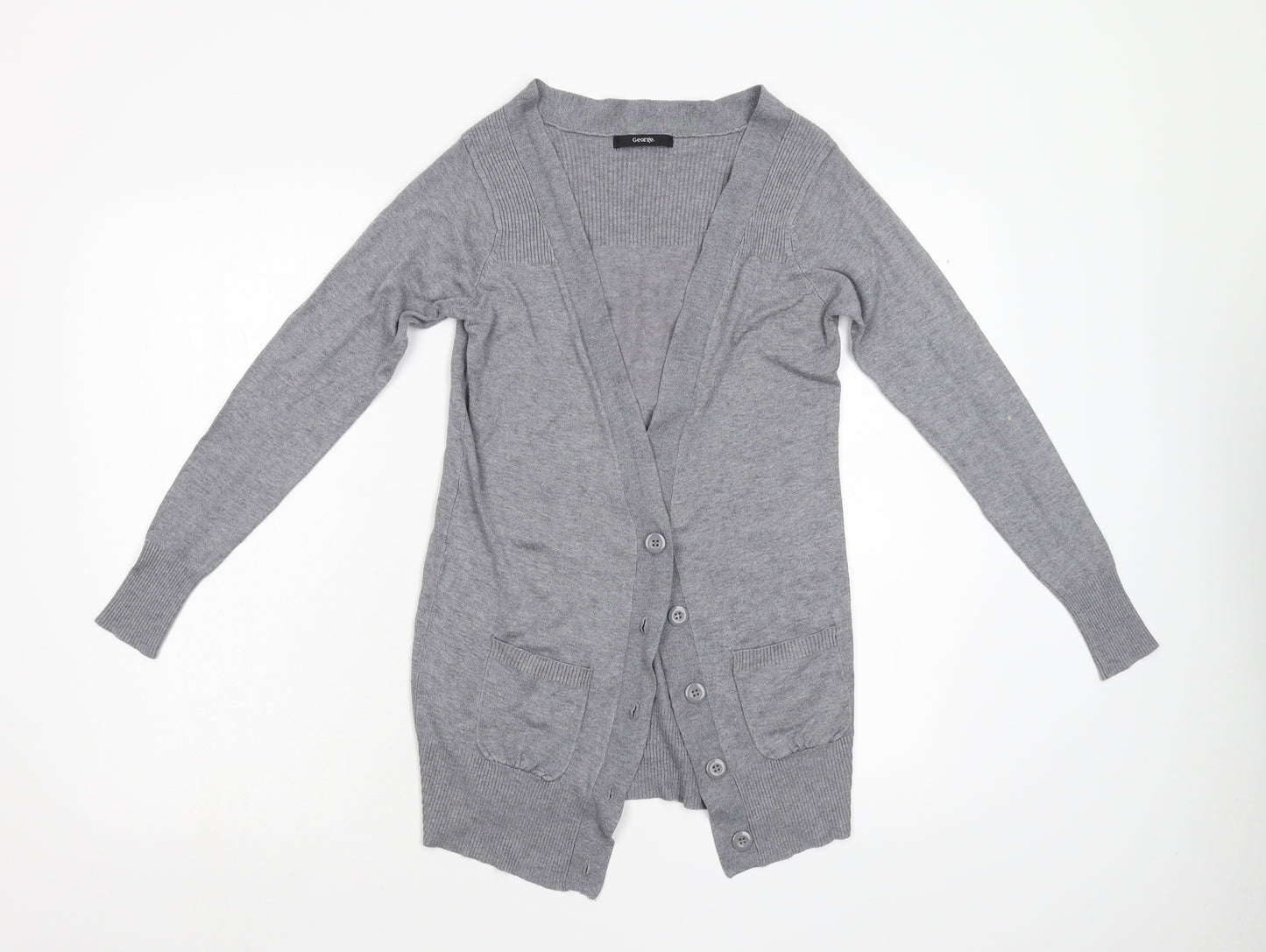 George Womens Grey  Knit Cardigan Jumper Size 8