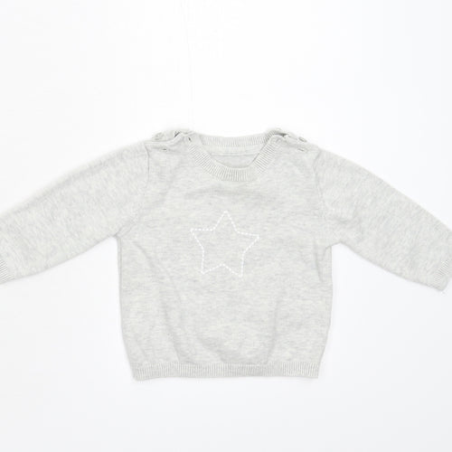 M&S Baby Grey  Knit Pullover Jumper Size 3-6 Months