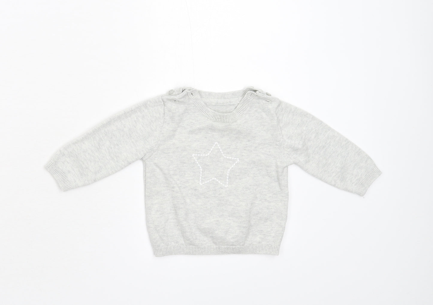 M&S Baby Grey  Knit Pullover Jumper Size 3-6 Months
