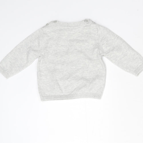 M&S Baby Grey  Knit Pullover Jumper Size 3-6 Months
