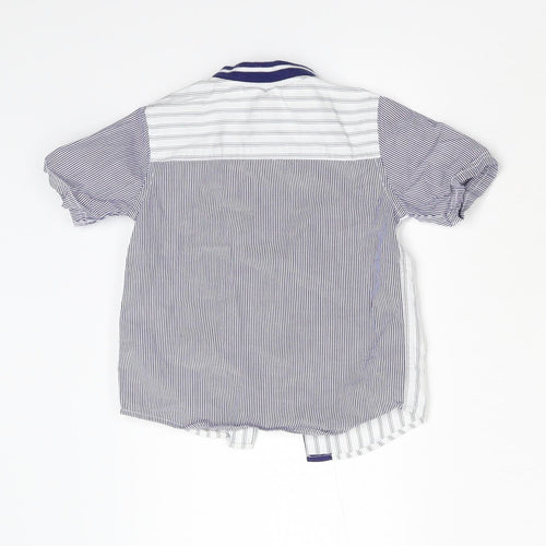 River Island Mini Baby Blue Striped  Basic Button-Up Size 12-18 Months