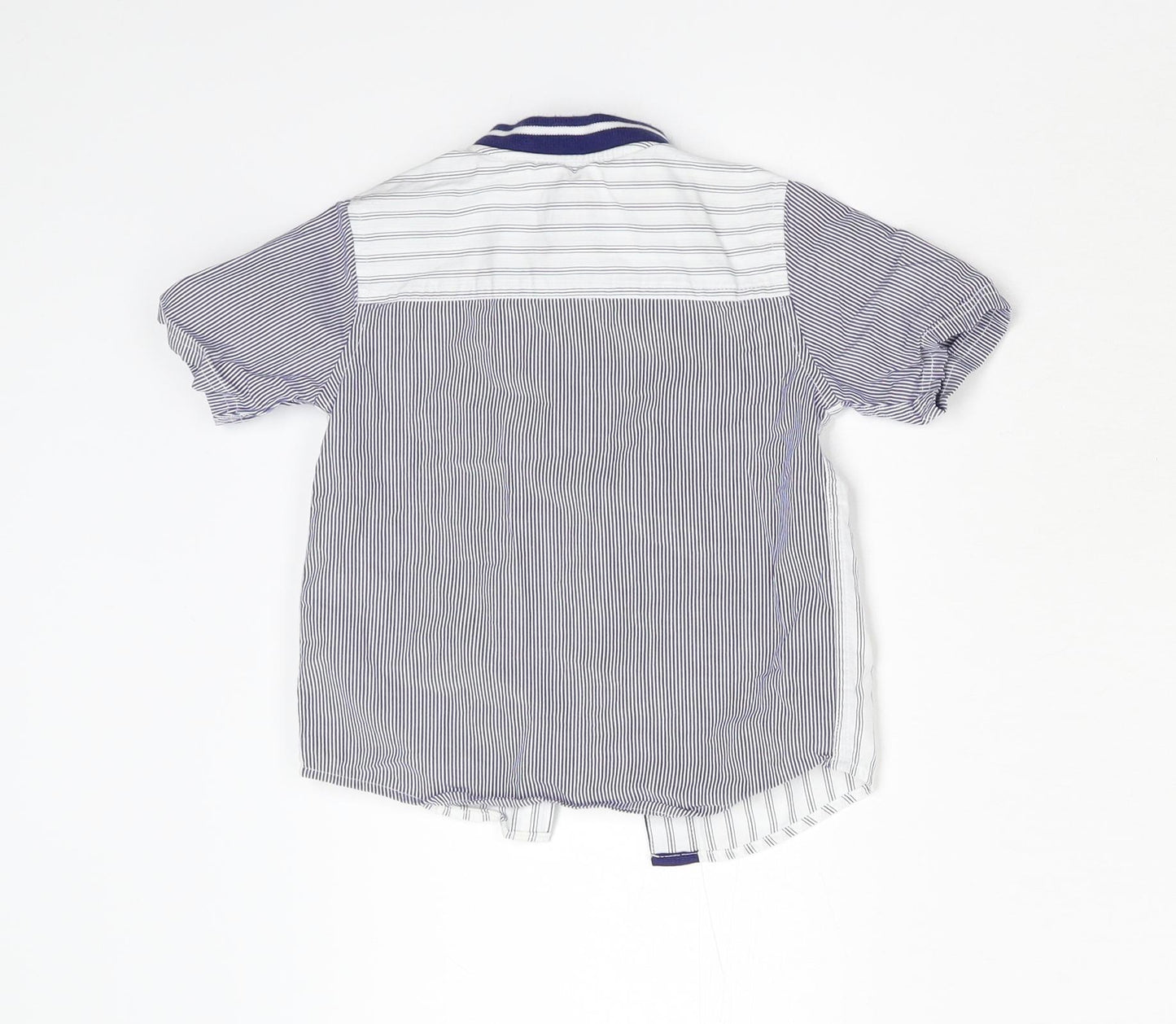 River Island Mini Baby Blue Striped  Basic Button-Up Size 12-18 Months