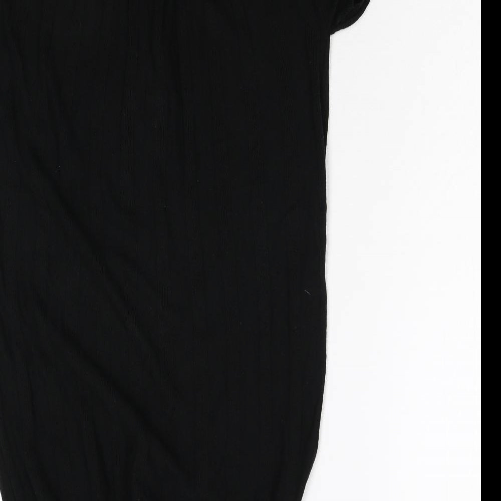 J&W Womens Black  Knit Pullover Jumper Size M