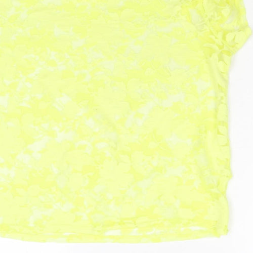 New Look Womens Yellow Floral  Basic T-Shirt Size 12