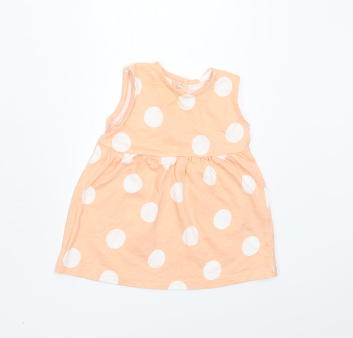 George Girls Orange Polka Dot T-Shirt Dress Size 0-3 Months