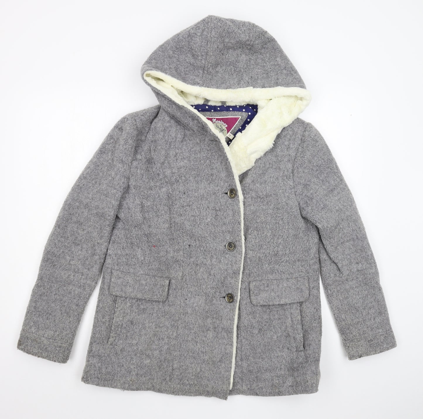 Mantaray Womens Grey   Overcoat Coat Size 14