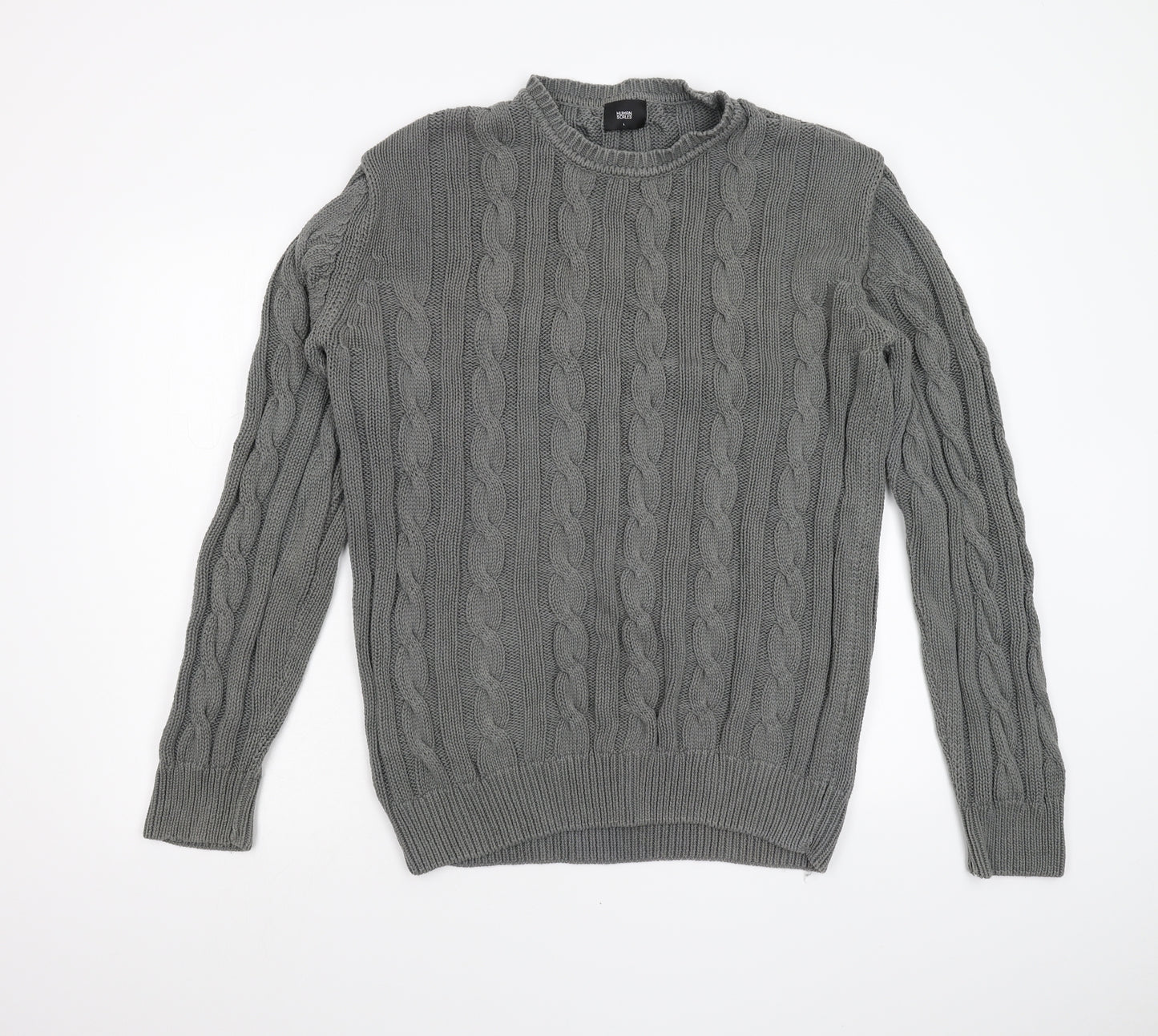 Human Scales Mens Grey  Knit Pullover Jumper Size L