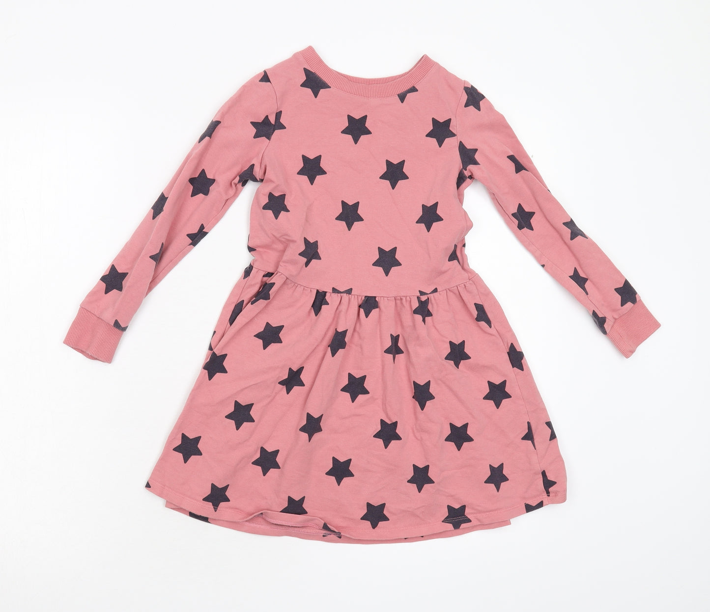F&F Girls Pink Geometric  Fit & Flare  Size 7-8 Years