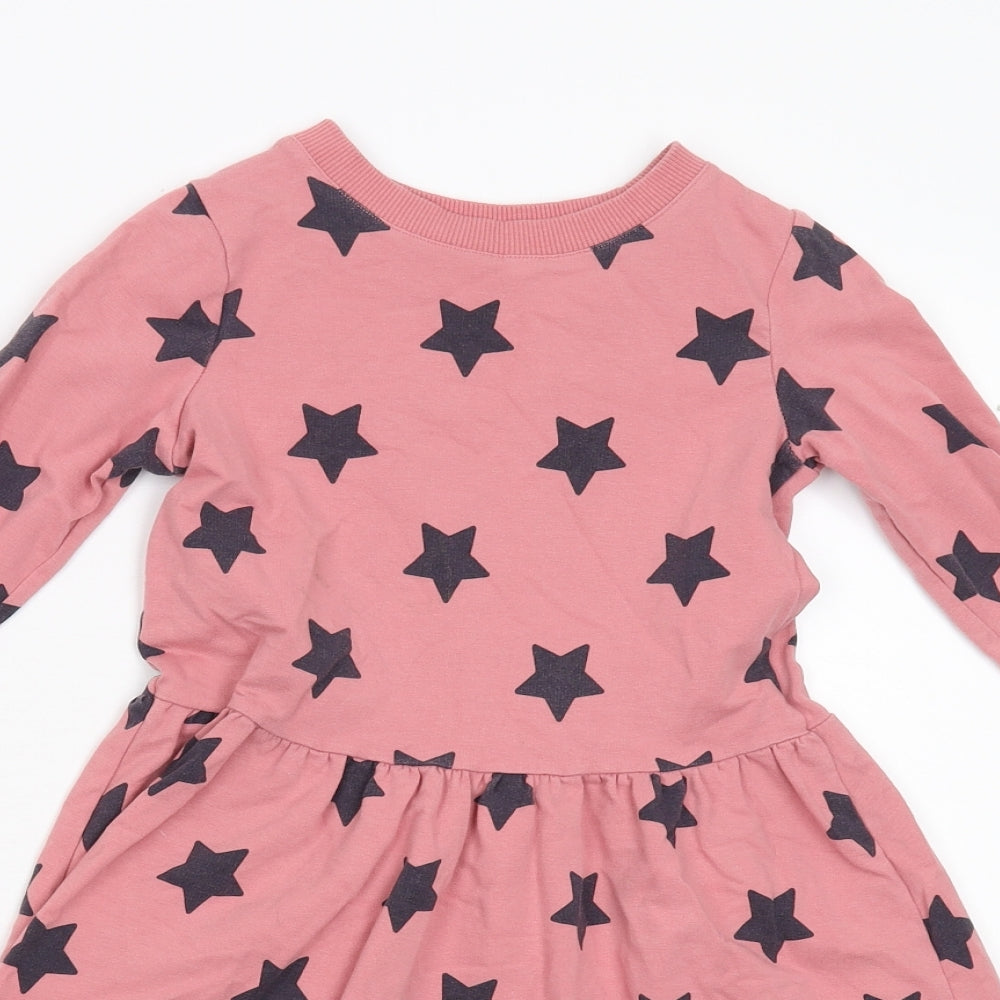 F&F Girls Pink Geometric  Fit & Flare  Size 7-8 Years
