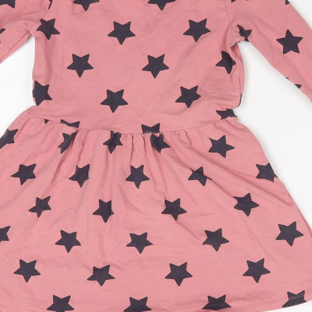 F&F Girls Pink Geometric  Fit & Flare  Size 7-8 Years