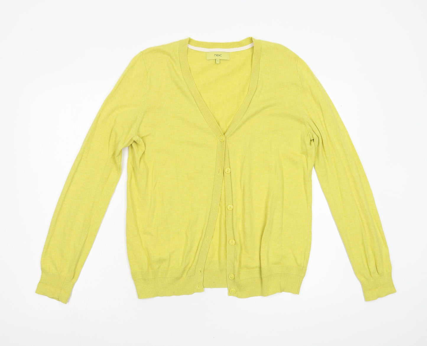 NEXT Womens Yellow  Knit Cardigan Jumper Size 12