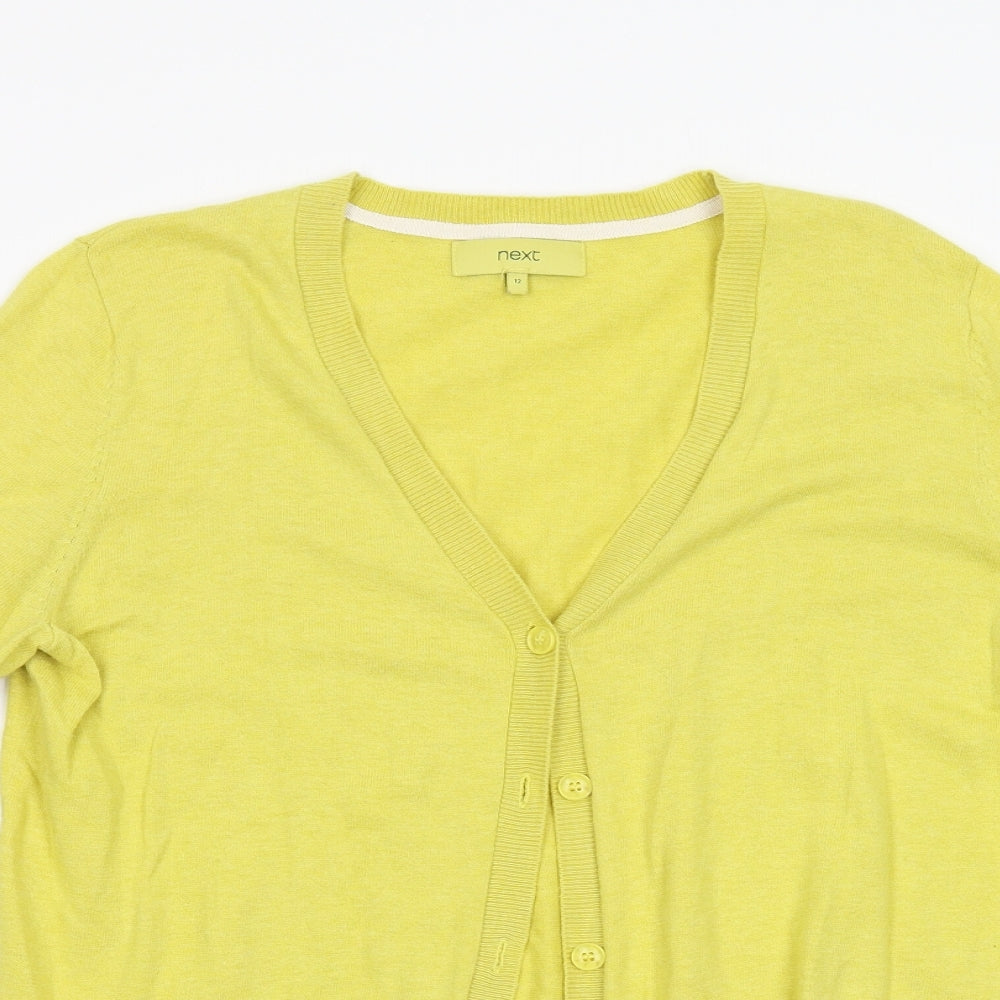 NEXT Womens Yellow  Knit Cardigan Jumper Size 12