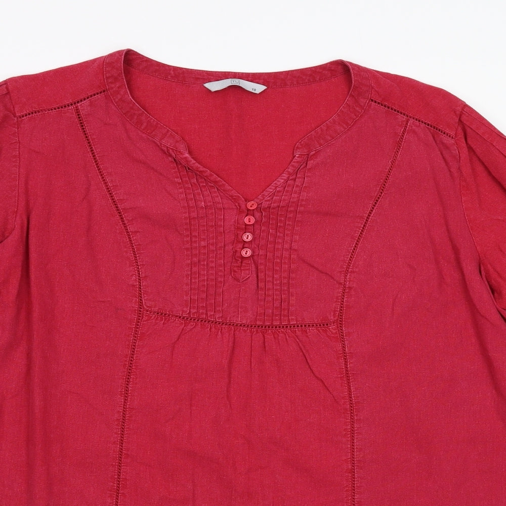 TU Womens Red   Tunic Blouse Size 18