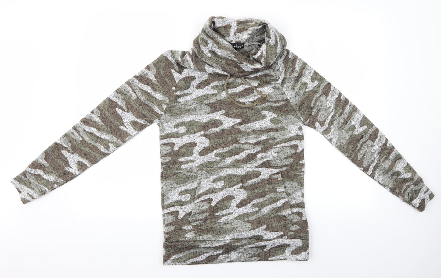 Derek Heart Womens Multicoloured Camouflage  Pullover Casual Size S  - Derek Heart