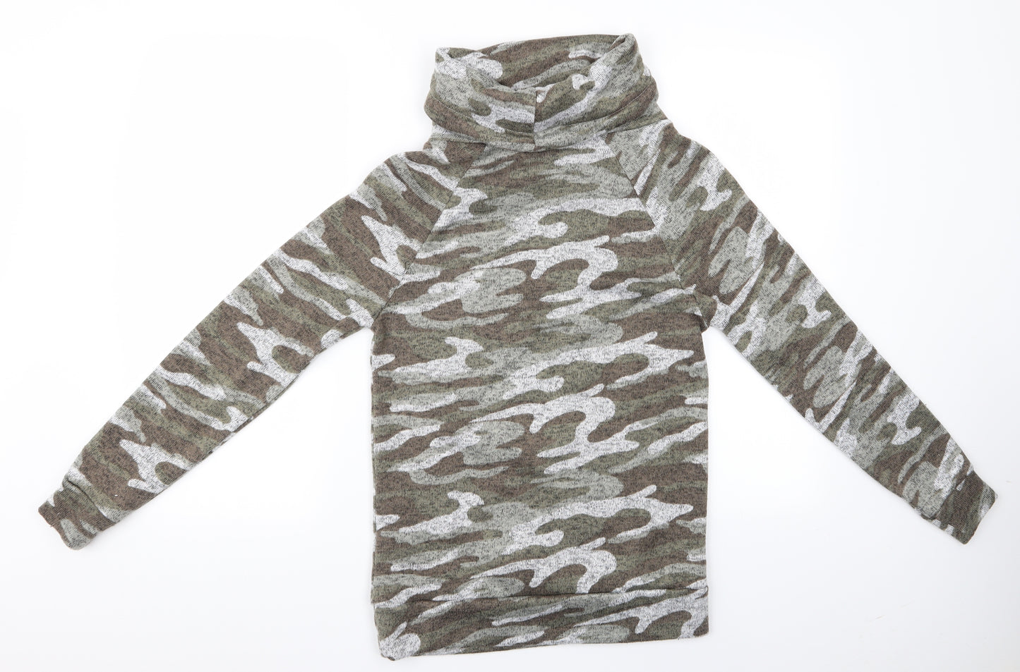 Derek Heart Womens Multicoloured Camouflage  Pullover Casual Size S  - Derek Heart